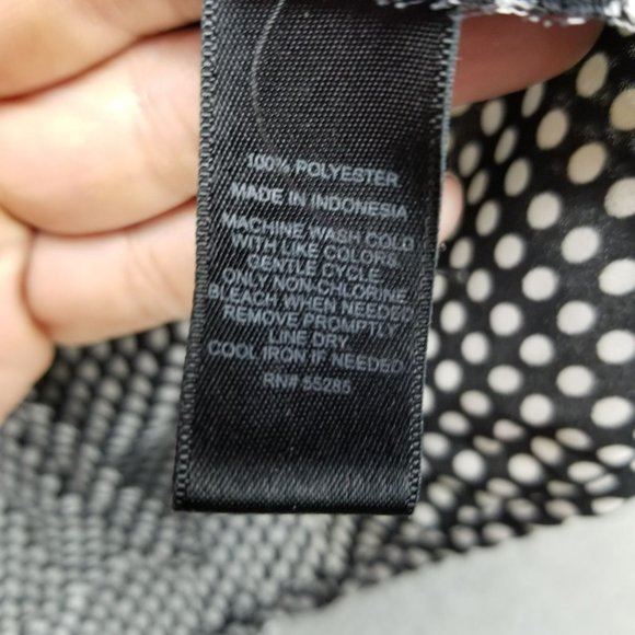 Express Shirt Womens Large Black Polka Dot Long Sleeve Button Up - Picture 6 of 10